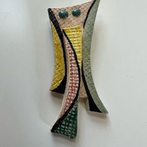 Vintage 1980’s Architectural Style Pin/Brooch, pastels